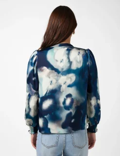 Cecily Top - Navy Floral Blur