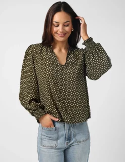 Cecily Top - Olive Mosaic