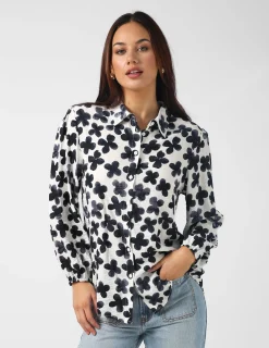 Charlotte Blouse - Navy Flowers