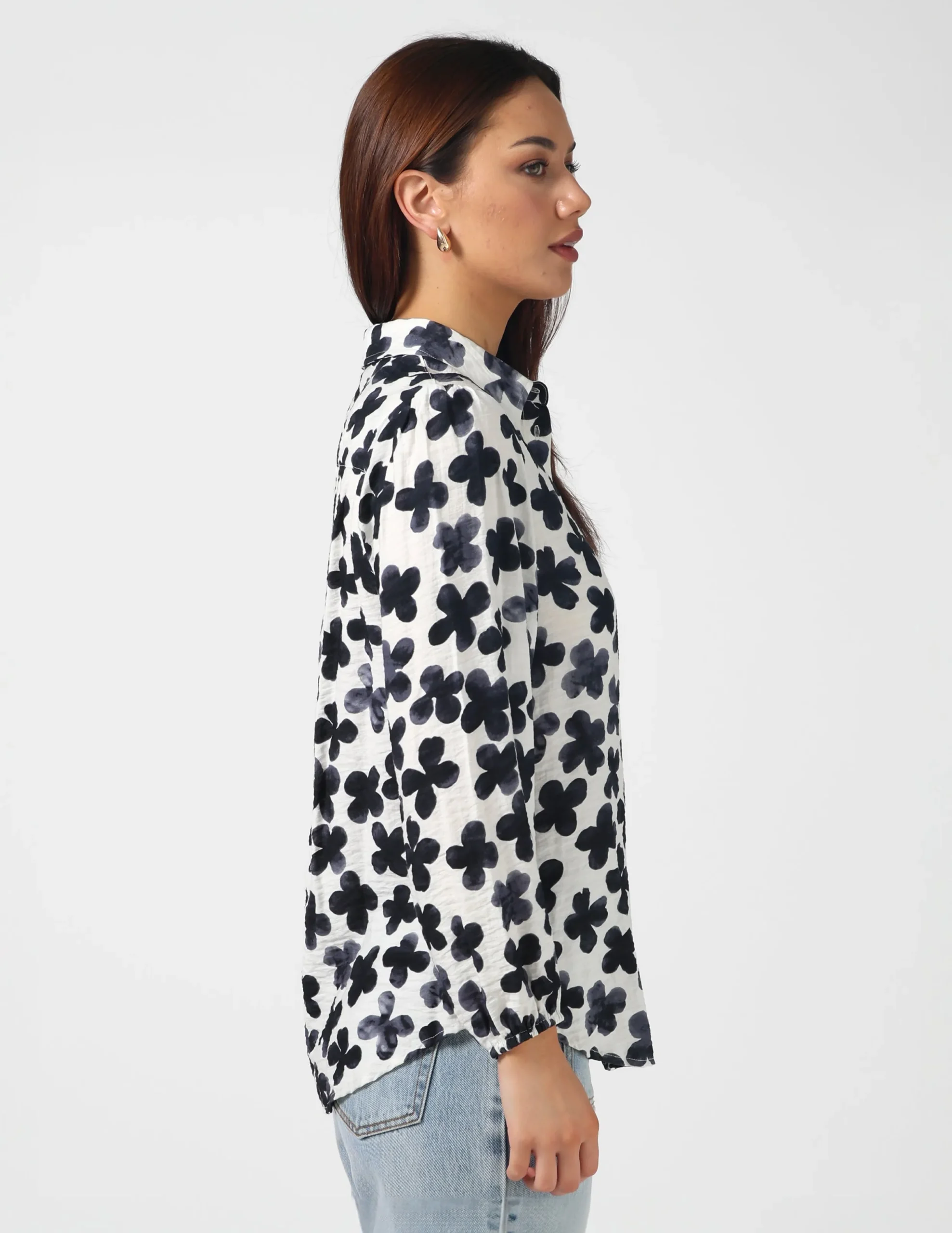 Charlotte Blouse - Navy Flowers
