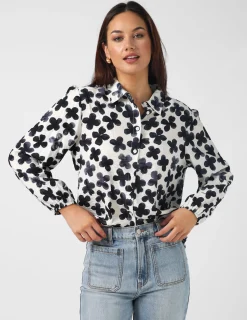 Charlotte Blouse - Navy Flowers