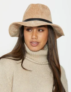 Chenille Hat - Natural with Latte
