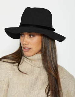 Chenille Hat - Natural with Black