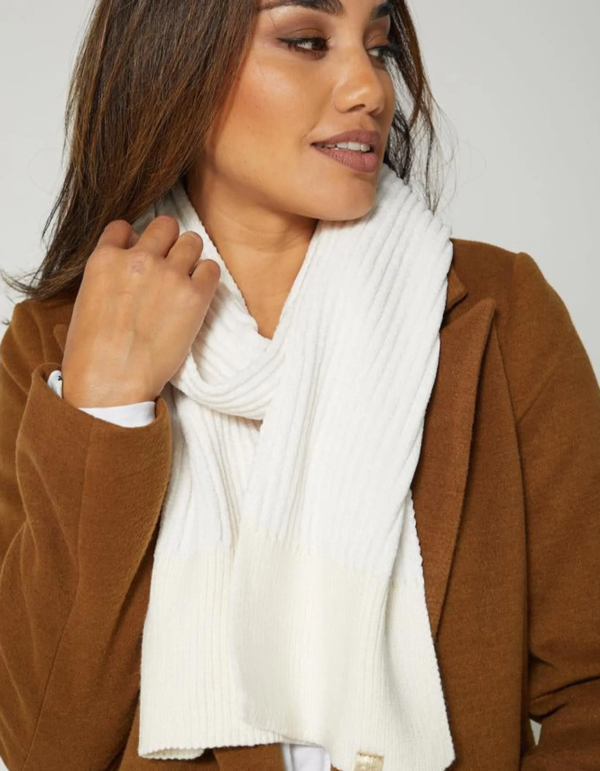Chenille Scarves - Winter White