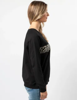 Classic Sweater - Black Neon Pink Star