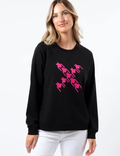 Classic Sweater - Black with Neon Houndstooth