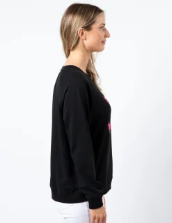 Classic Sweater - Black with Neon Houndstooth
