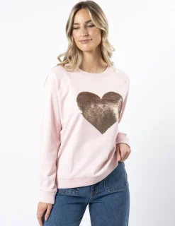 Classic Sweater - Marshmallow with Heart Beige Sequins