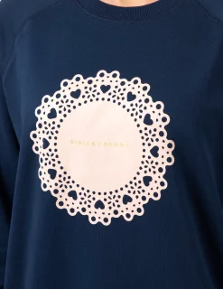 Classic Sweater - Navy with Blush Doily
