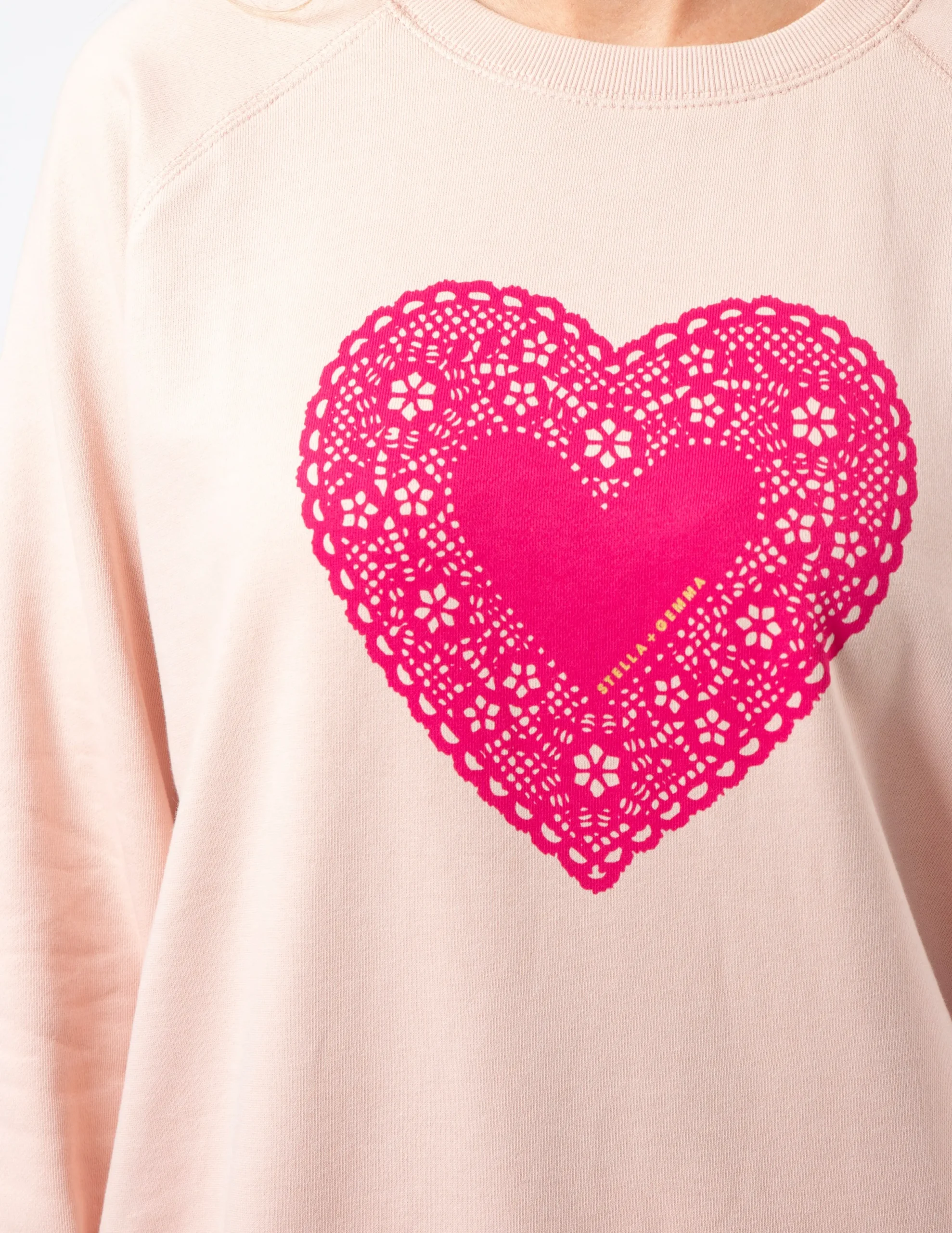 Classic Sweater - Neon Doily Heart