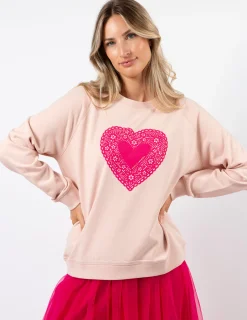 Classic Sweater - Neon Doily Heart