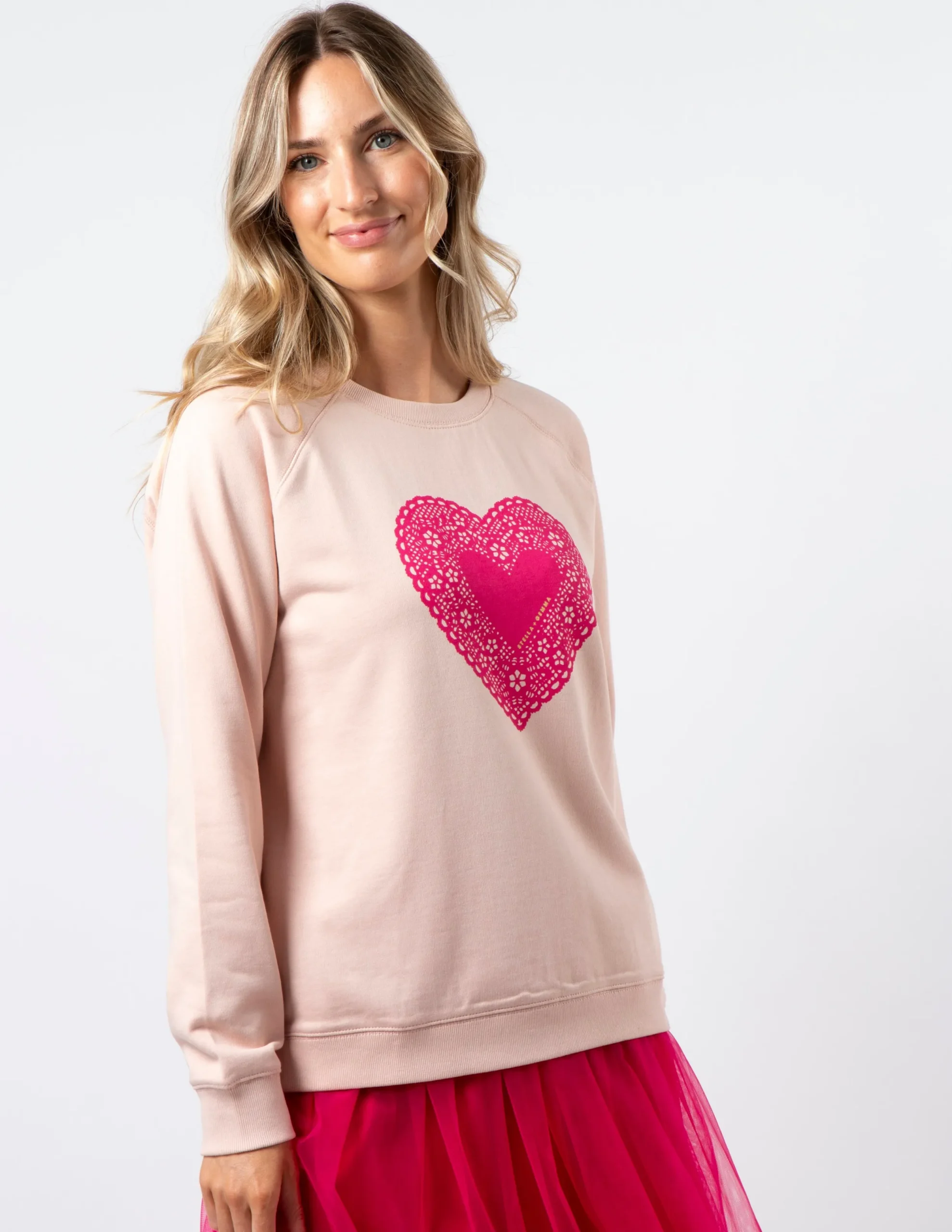 Classic Sweater - Neon Doily Heart