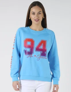 Classic Sweater - Sky Blue Ombre Varsity