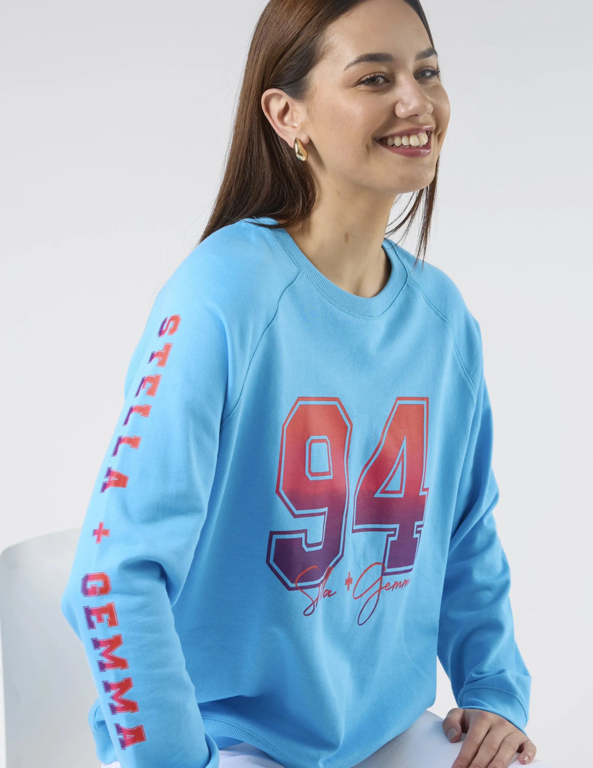 Classic Sweater - Sky Blue Ombre Varsity