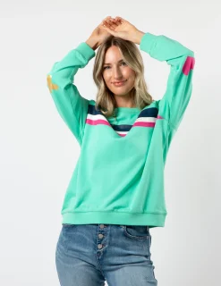 Classic Sweater - Spearmint with Stripes