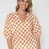 Clover Top - Abstract Checks
