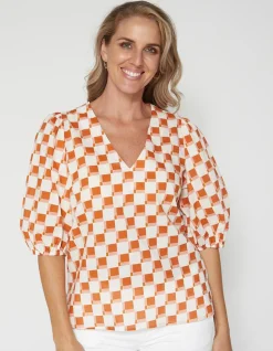 Clover Top - Abstract Checks