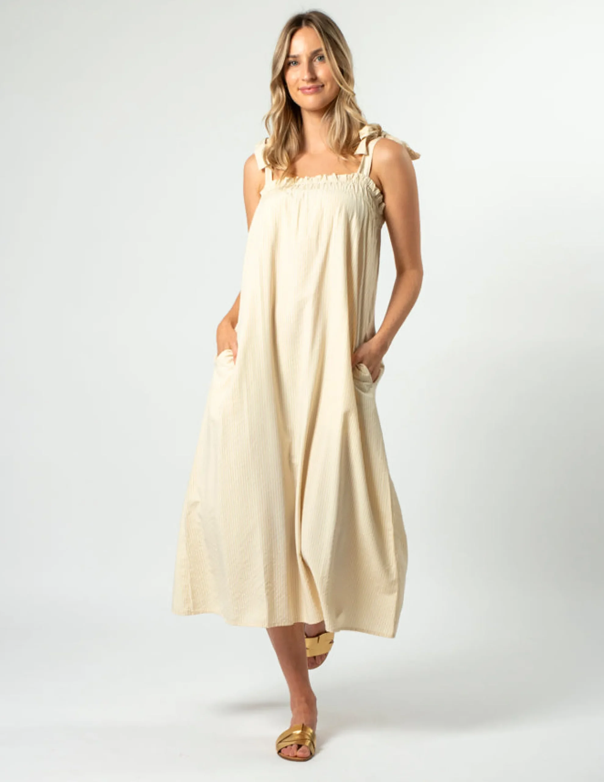 Conner Dress - Lychee Stripe