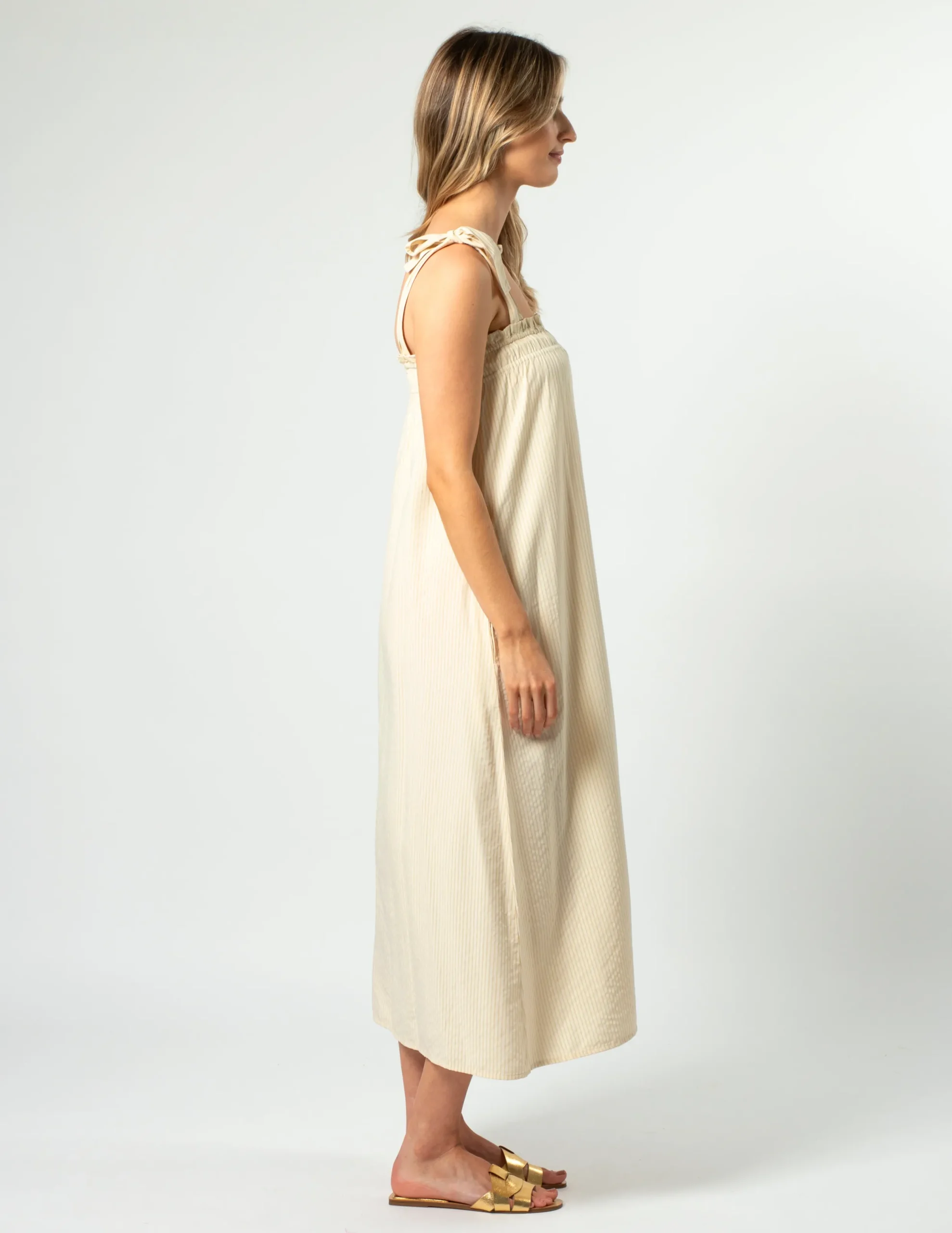 Conner Dress - Lychee Stripe