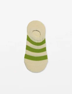 Cream and Lime Stripe Socks