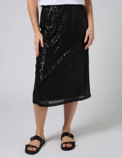 Crystal Skirt - Black Sequins