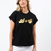 Cuff Sleeve T-Shirt - Black with Gold S+G Logo