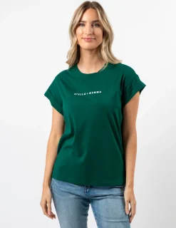 Cuff Sleeve T-Shirt - Pine Logo