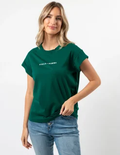 Cuff Sleeve T-Shirt - Pine Logo