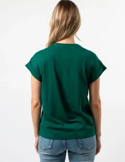 Cuff Sleeve T-Shirt - Pine Logo