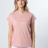 Cuff Sleeve T-Shirt - Rose White Logo