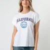 Cuff Sleeve T-Shirt - White California