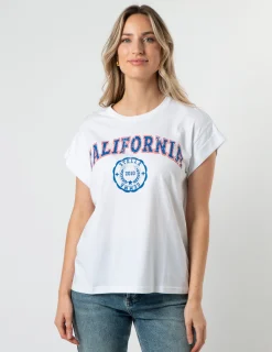 Cuff Sleeve T-Shirt - White California