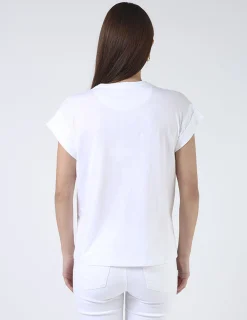 Cuff Sleeve T-Shirt - White Champagne Social