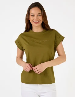 Cuff Tee Logo - Moss