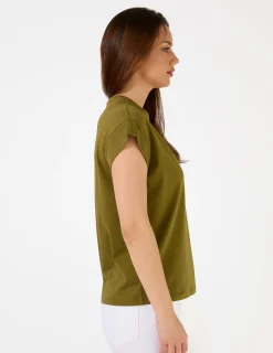 Cuff Tee Logo - Moss