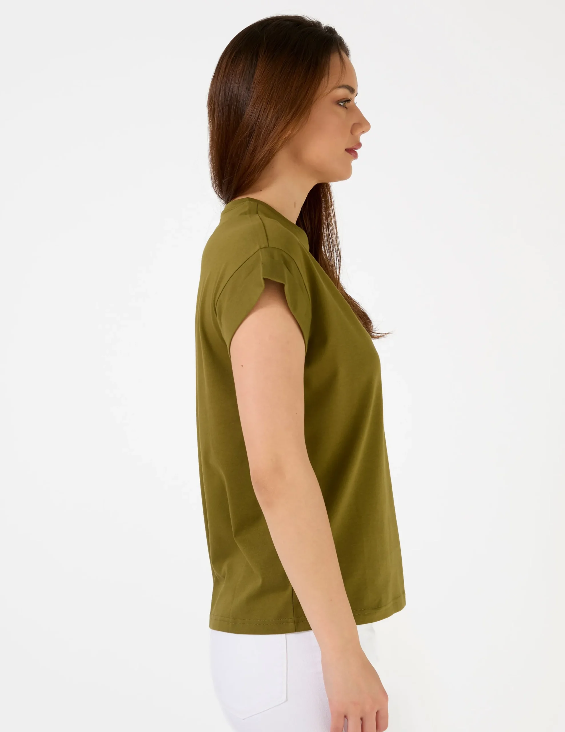 Cuff Tee Logo - Moss