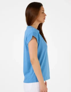 Cuff Tee Logo - Sky