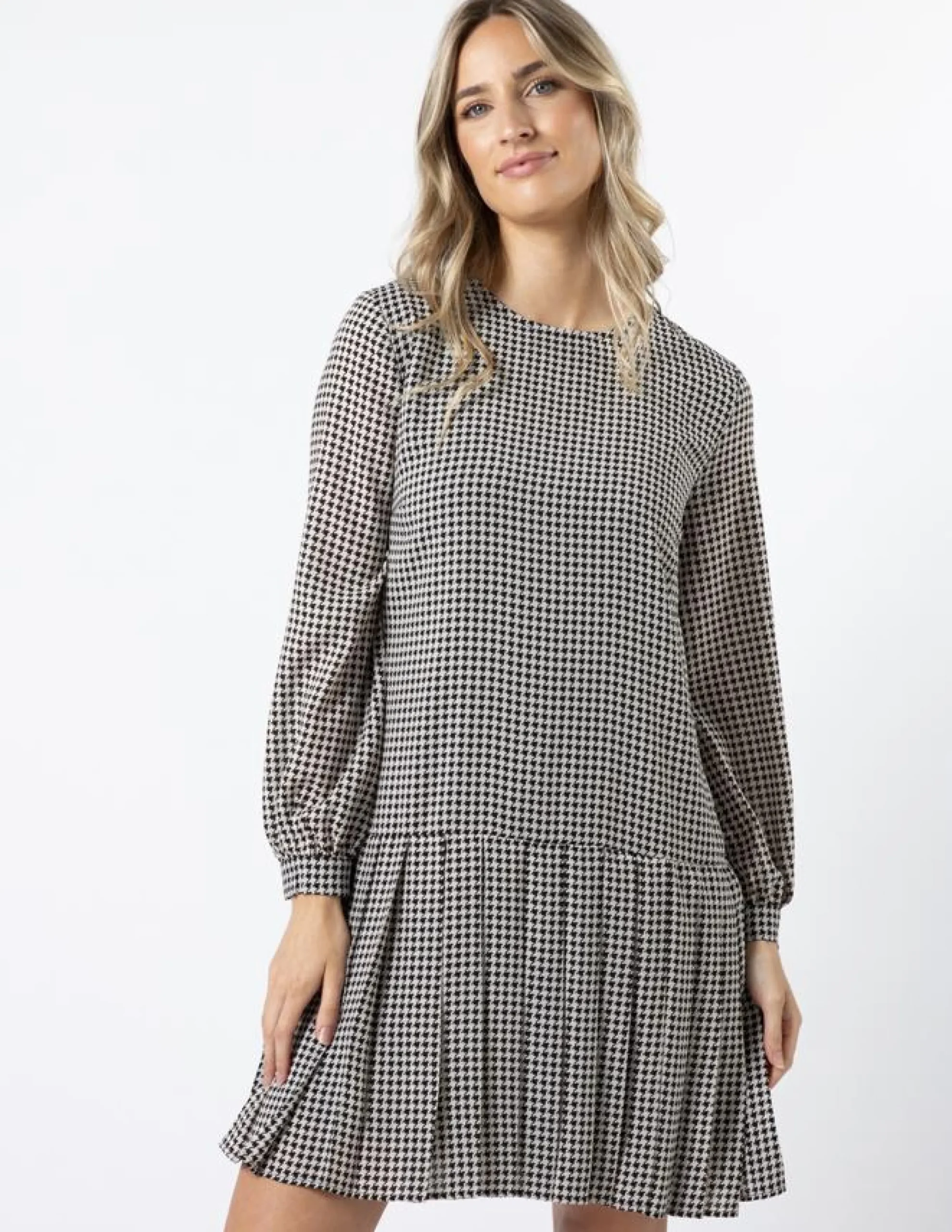 Dahlia Dress - Houndstooth