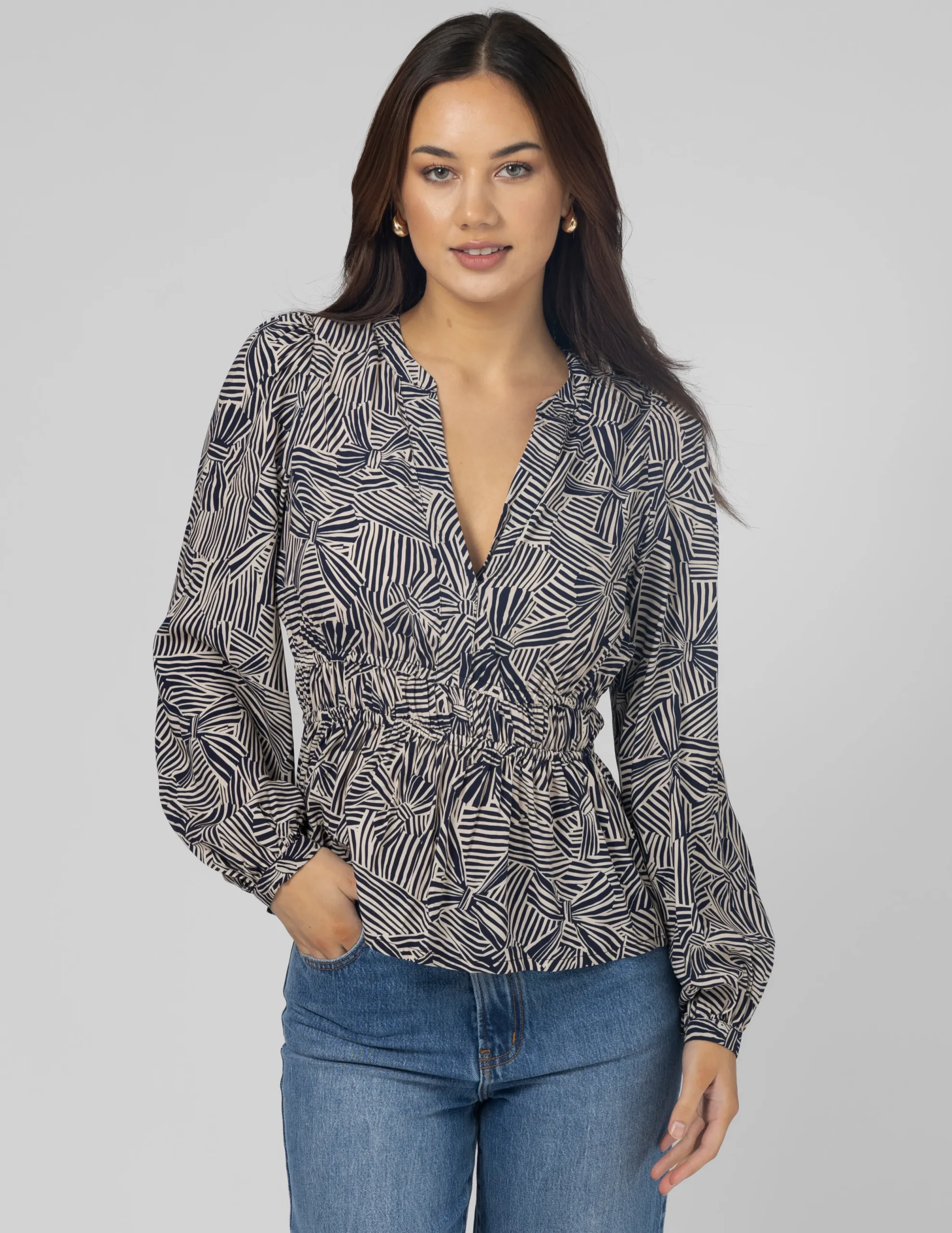 Ellen Blouse - Bow Tied Indigo