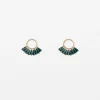 Emerald Beaded Hoop Earrings
