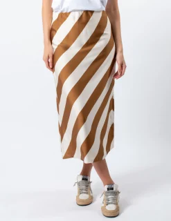 Erin Skirt - Choc Stripe