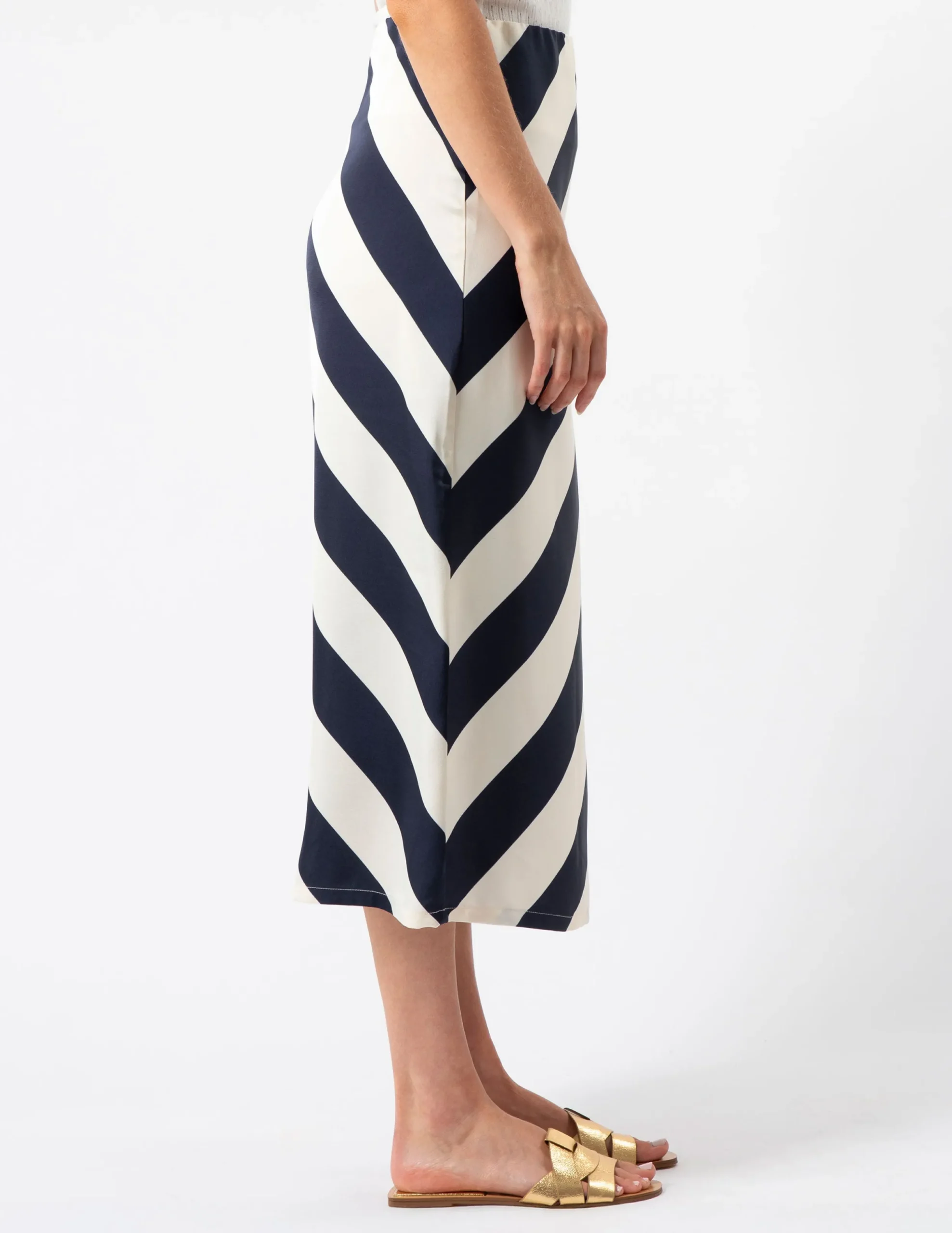 Erin Skirt - Navy and White Stripe
