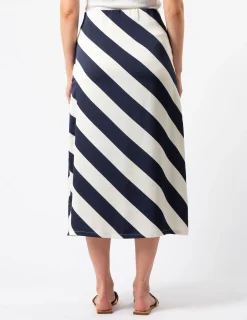 Erin Skirt - Navy and White Stripe