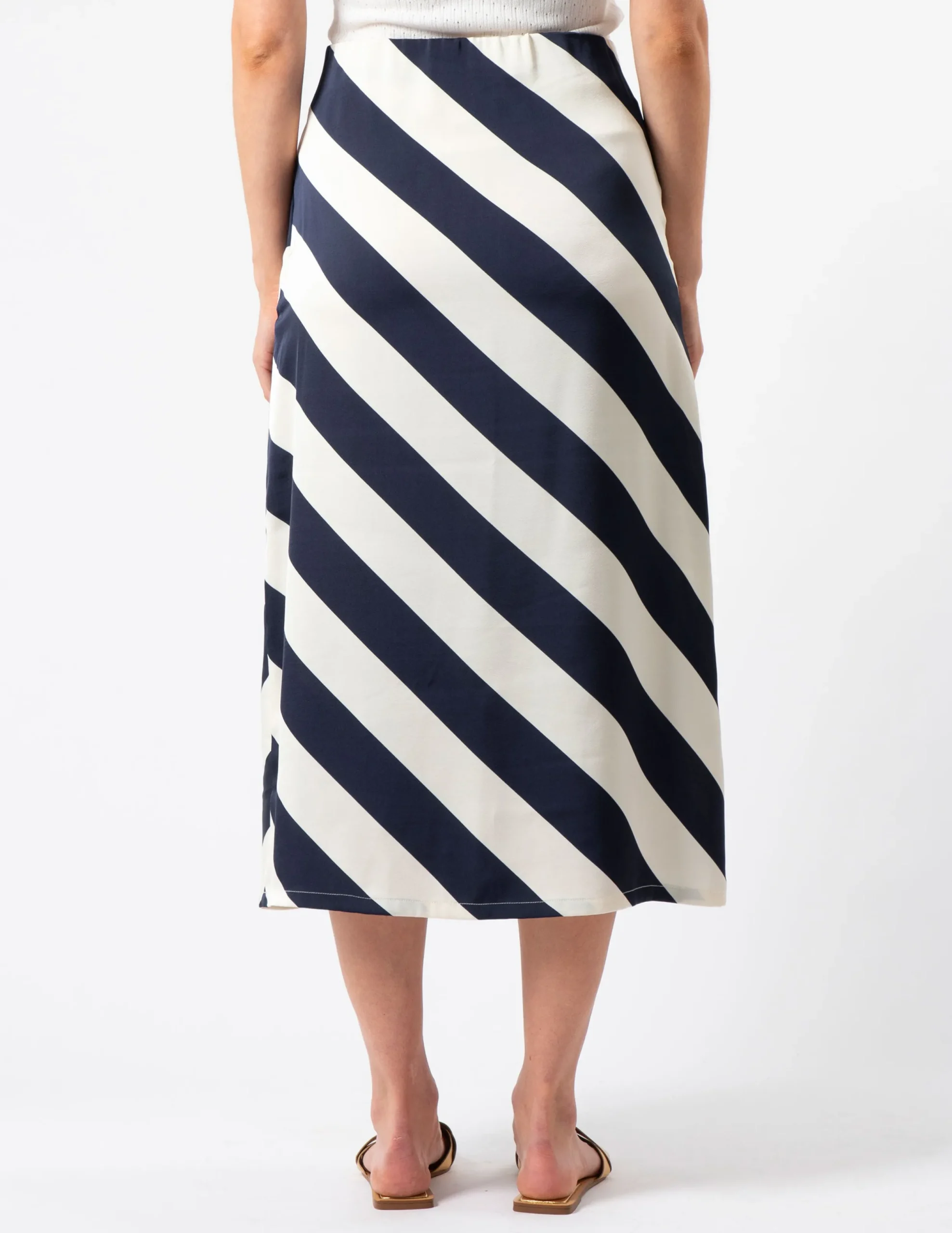 Erin Skirt - Navy and White Stripe