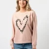 Everday Sweater - Blush Leopard Heart