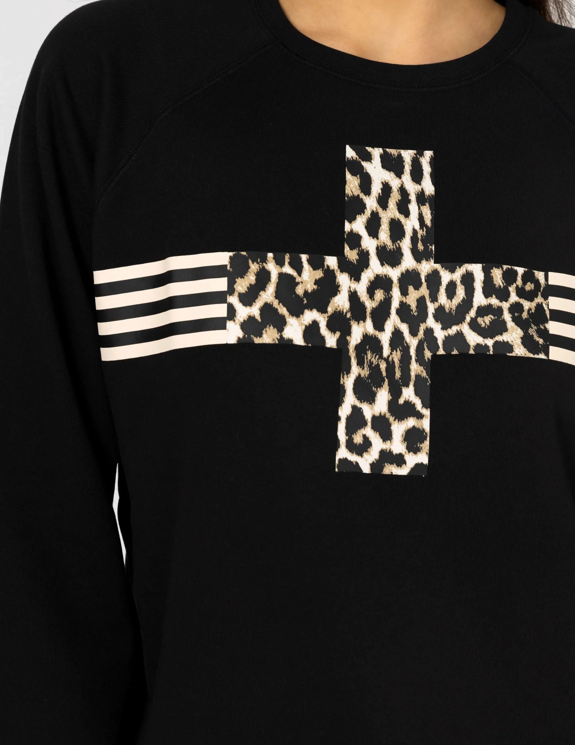 Everyday Sweater - Black Leopard Cross