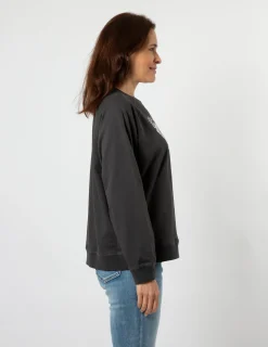 Everyday Sweater - Black Paper Flowers Heart