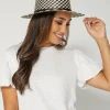 Fedora Hat - Black/White Houndstooth