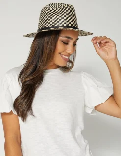 Fedora Hat - Black/White Houndstooth