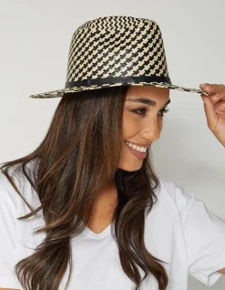 Fedora Hat - Black/White Houndstooth